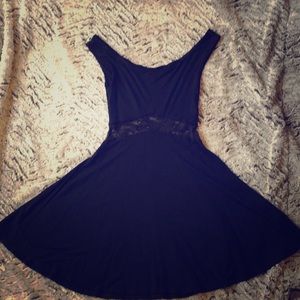 Black fit and flare mini dress
